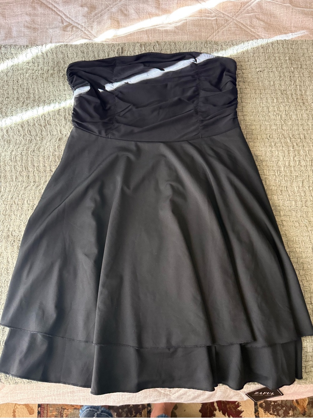 Zaful Black Strapless A-Line Dress